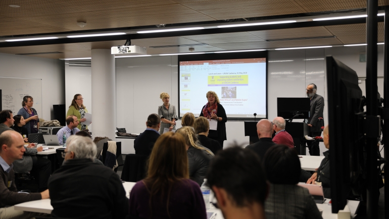 Director of Education Focussed Careers, A/Prof Louise Lutze-Mann opens Canberra EF & SEA Lunch & Learn