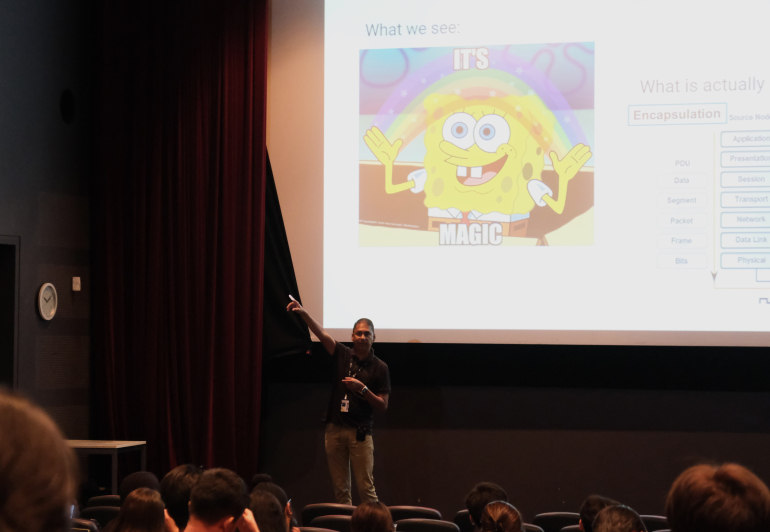 Pranit Anand during his lecture at Ritchie Theatre