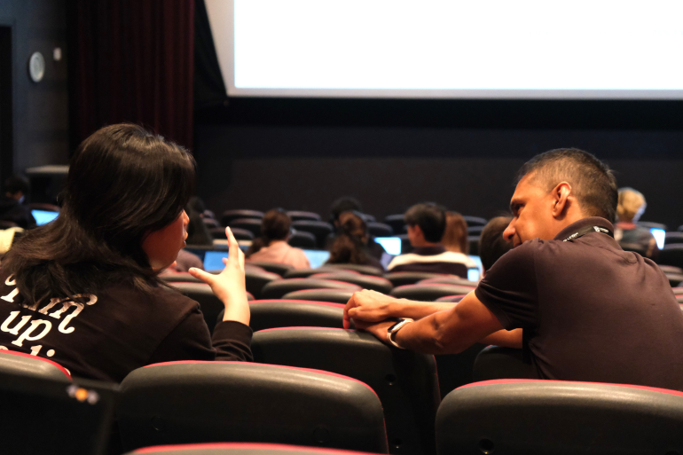 Pranit Anand chatting with his student