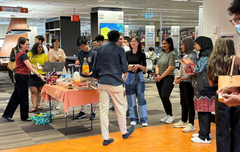 Group of students attending sharing culture on campus event