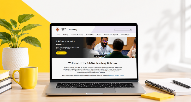 Laptop displaying the Teaching Gateway