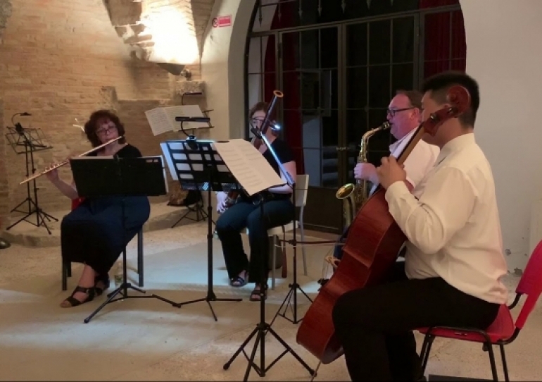 Musicians perform the Joe Wolfe Quartet in July