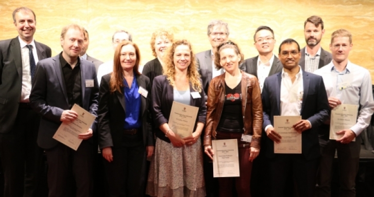 Deputy Vice-Chancellor (Education) Professor Merlin Crossley (far left) with some of the inaugural Scientia Education Fellows.