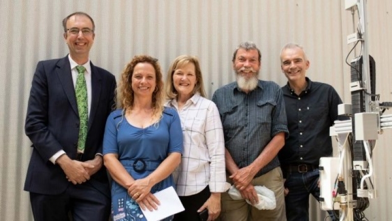 UNSW Deputy Vice-Chancellor and Academic Merlin Crossley with Law Associate Professor Cathy Sherry pictured with Professor Linda Corkery, Associate Professor Paul Osmond and Professor David Sanderson from UNSW Built Environment.