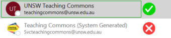 Example of correct email for Teaching Commons event invitation
