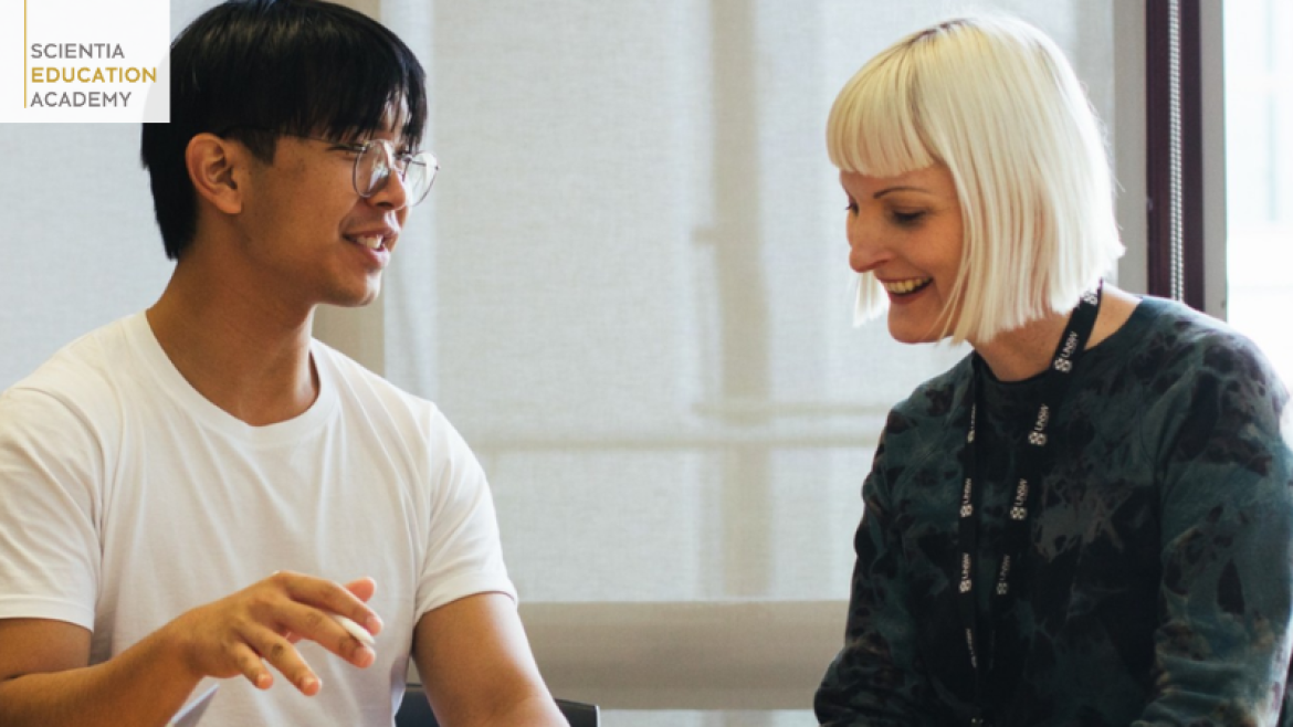 Two students talking