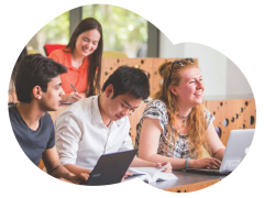 Students smiling in class
