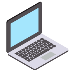 Cartoon icon of laptop