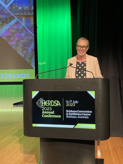 UNSW academic presenting at HERDSA