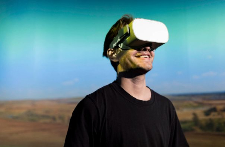 Smiling man with VR headset