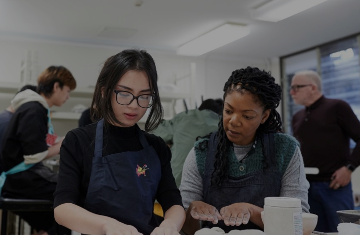 ADA students in a ceramic class