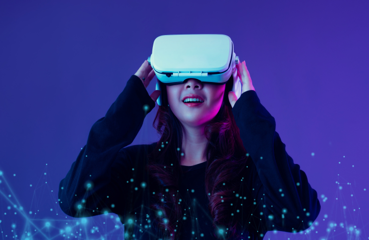 A person using VR headset