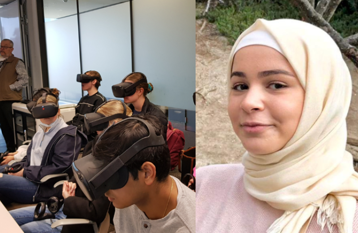Image of Sarah Mirza and VR Students