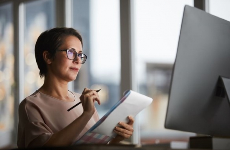 Student on computer