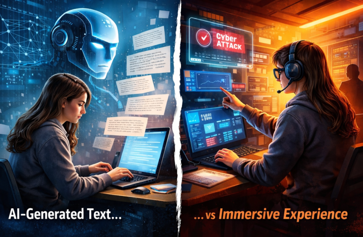 AI generated image two students working