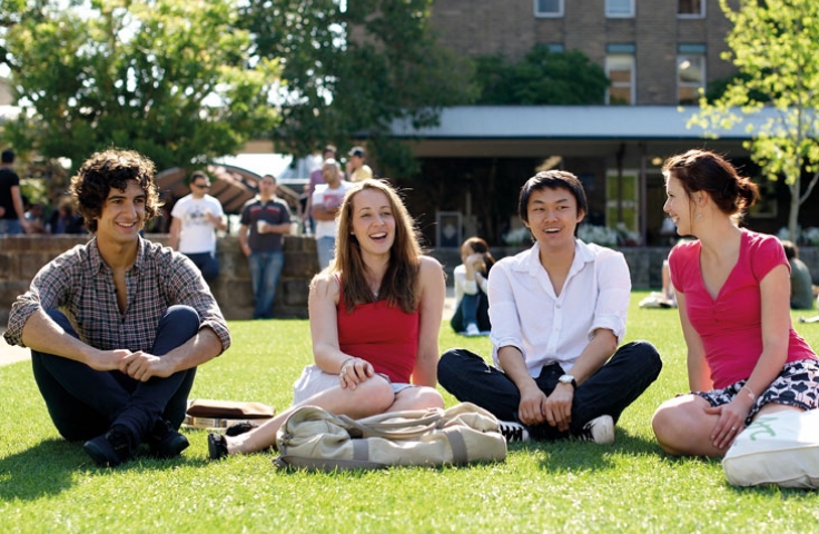 Students on lawn