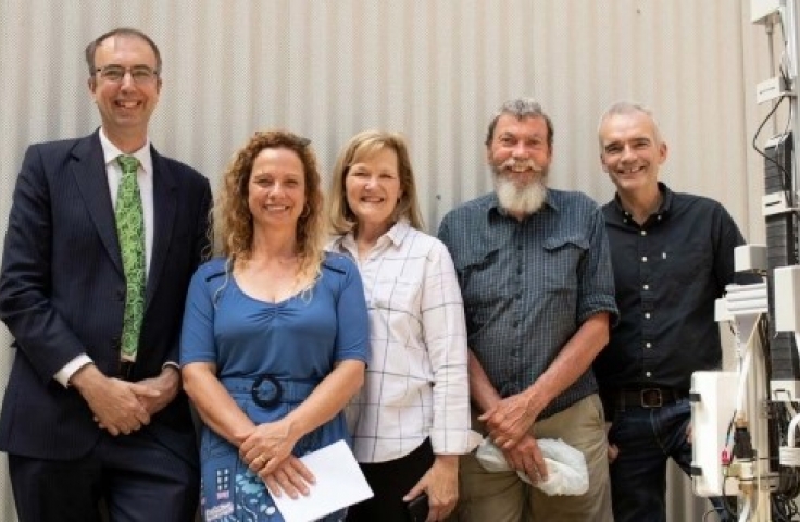 UNSW Deputy Vice-Chancellor and Academic Merlin Crossley with Law Associate Professor Cathy Sherry pictured with Professor Linda Corkery, Associate Professor Paul Osmond and Professor David Sanderson from UNSW Built Environment.