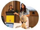 Image of library staff in Teaching Commons